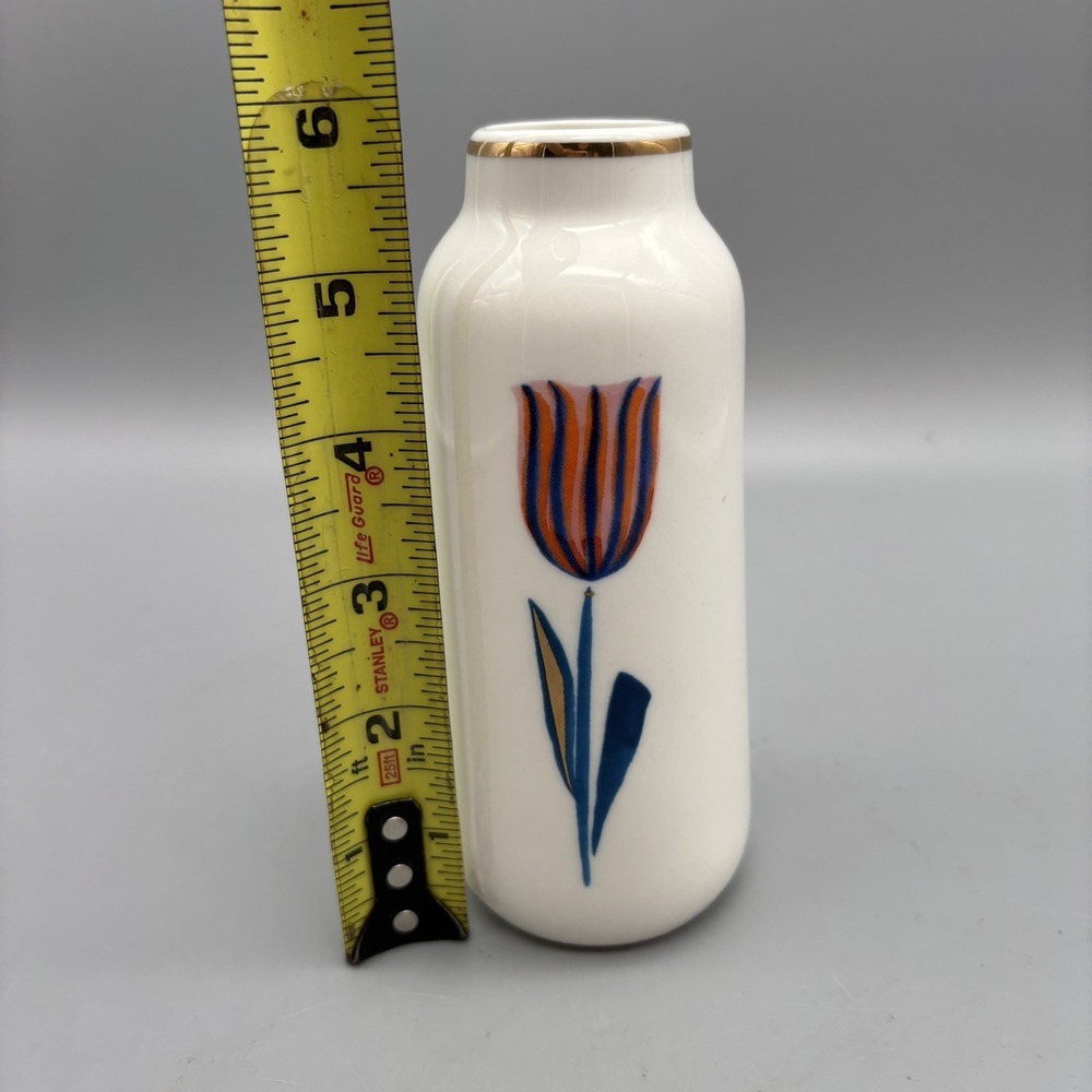 Misha Zadeh For 180 Pink Tulip Flower Cylinder Vase Gold Detailing - Picture 5 of 6